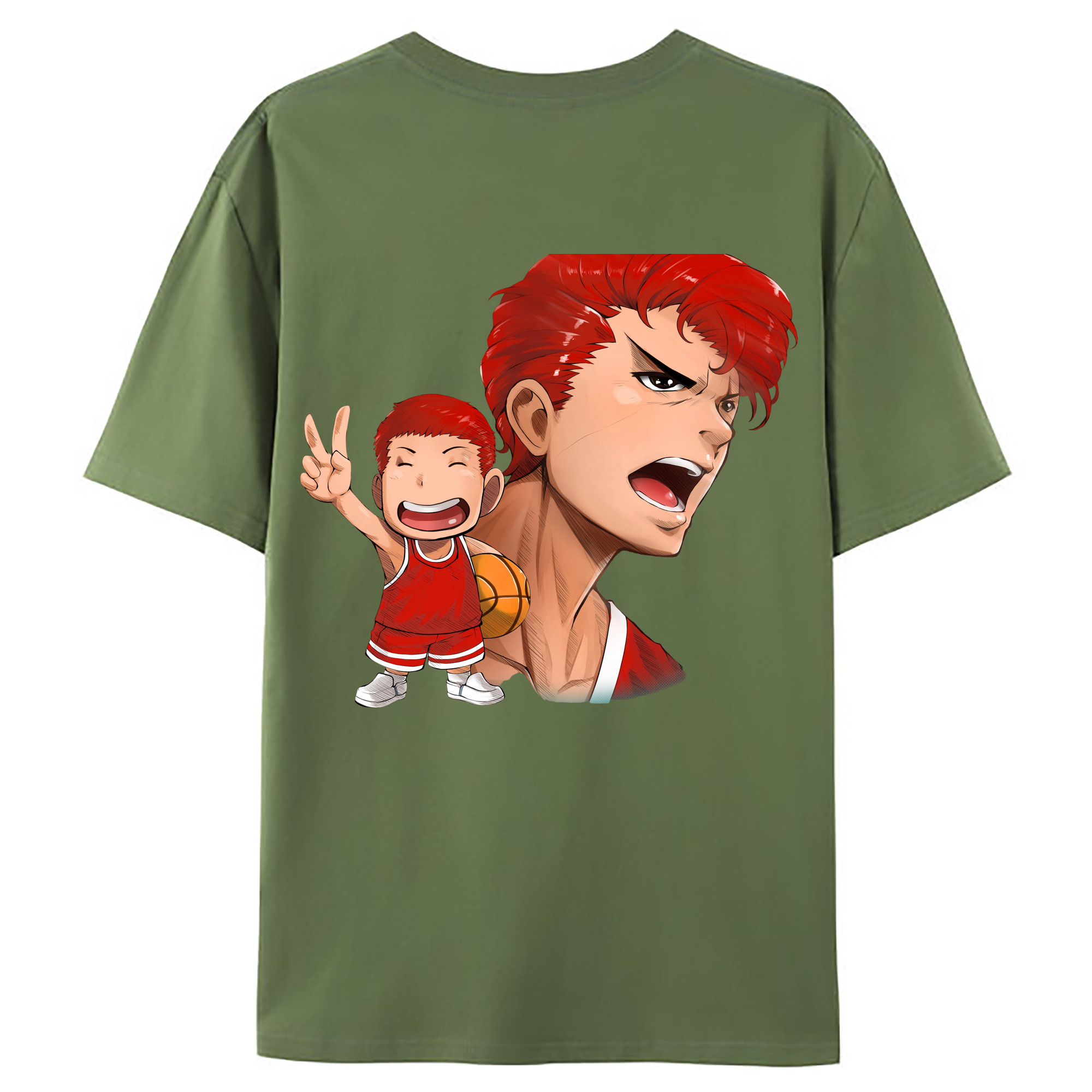 （画像用） SLAM DUNK／スラムダンク 綿100％ メンズ半袖Tシャツ（バックプリント） 通気性